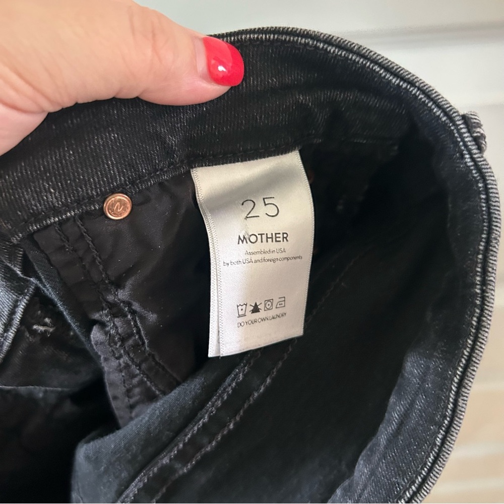 Mother High Waisted Looker Jeans Black Hawk - Picture 6 of 7